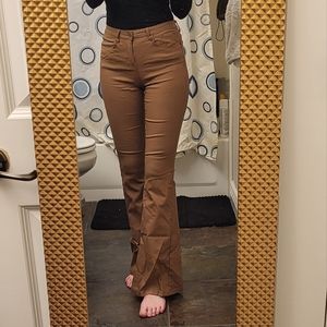Tan flare pants